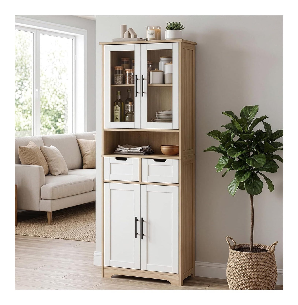 Rangements sur pied avec tiroirs avec rangement ferme transparent