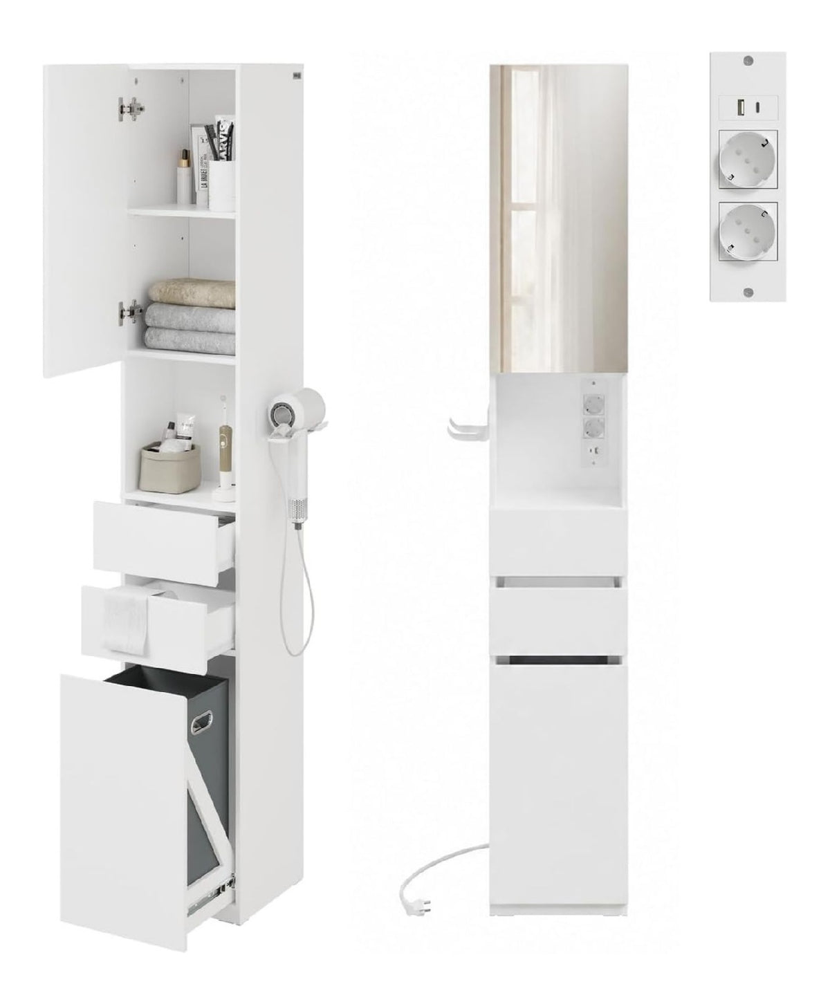 Meubles colonnes reglable electrique blanc