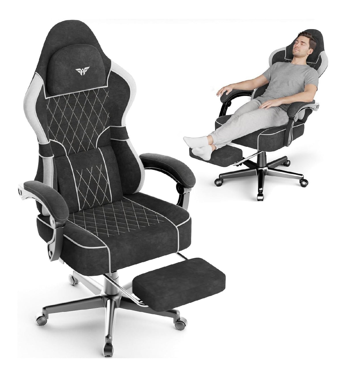Chaise confortable reglable avec rangement ferme noir 49 x 52 x 125 centim
