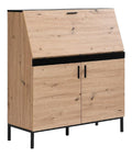 Bureau fonctionnel avec rangement ferme finition bois noir