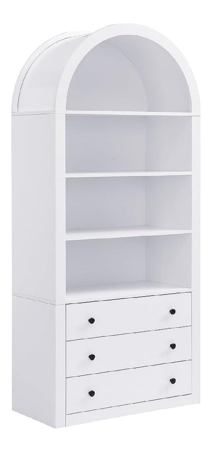 Bibliotheque avec tiroirs avec rangement ferme blanc 80 x 40 x 180 centim