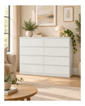 Commode de rangement avec tiroirs avec rangement ferme blanc 40 x 120 x 98 centim