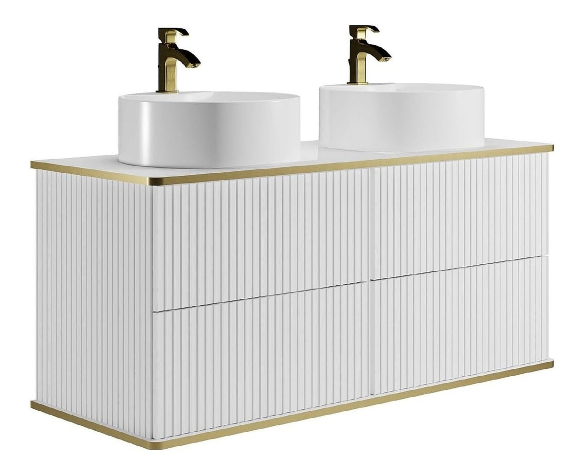 Meubles suspendus avec tiroirs avec rangement ferme blanc 120 x 47 x 54 cm