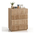 Commode de rangement avec tiroirs structure metal chene