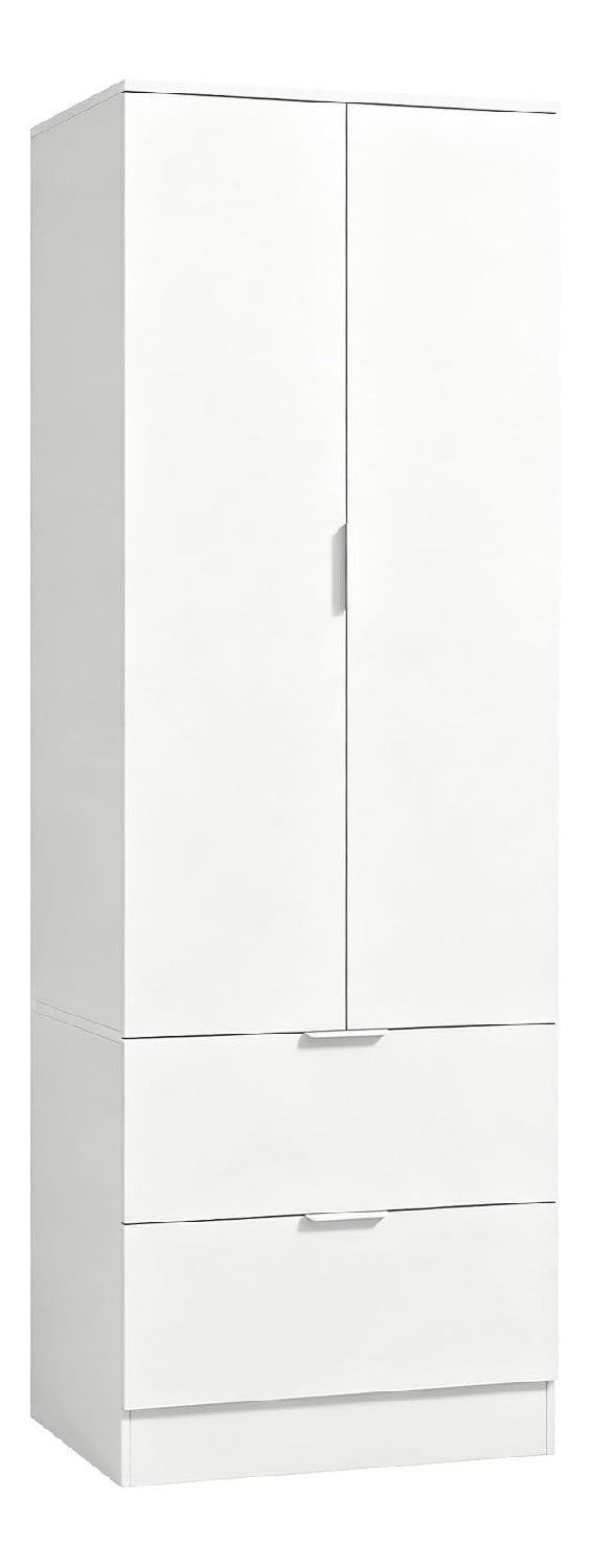 Armoire de rangement avec tiroirs avec rangement ferme blanc 60 x 47 x 180 cm
