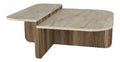 Table basse avec rangement ferme finition bois beige 90 x 89 x 33,2 centim