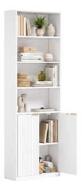 Bibliotheque reglable avec rangement ferme blanc
