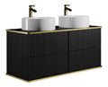 Meubles suspendus avec tiroirs avec rangement ferme noir 120 x 47 x 54 centim