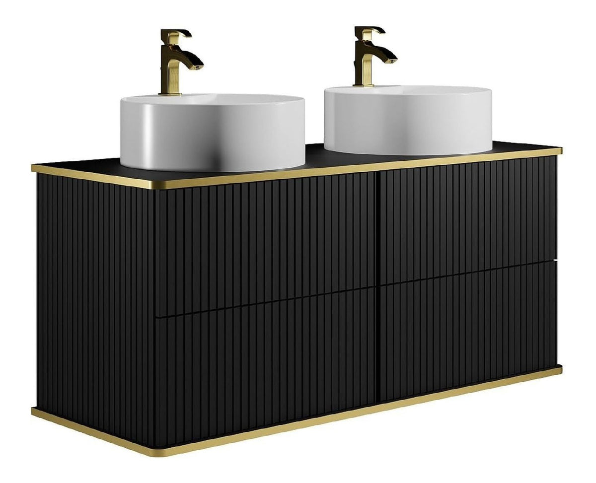 Meubles suspendus avec tiroirs avec rangement ferme noir 120 x 47 x 54 centim