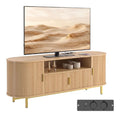 Banc TV reglable avec rangement ferme chene