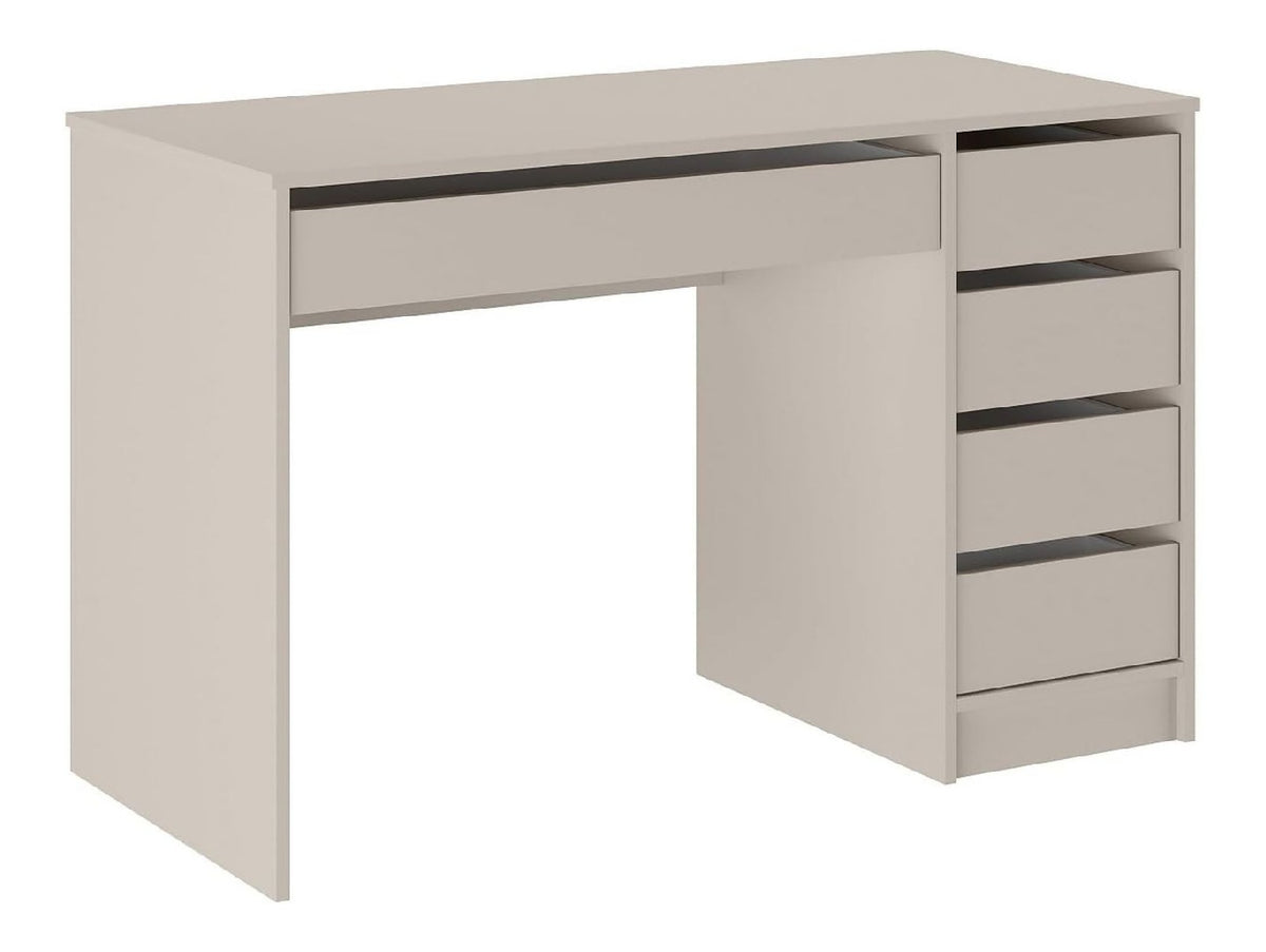 Bureau fonctionnel avec tiroirs avec rangement ferme beige
