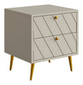 Table de chevet avec tiroirs avec rangement ferme beige 45 x 49,5 x 40 centim
