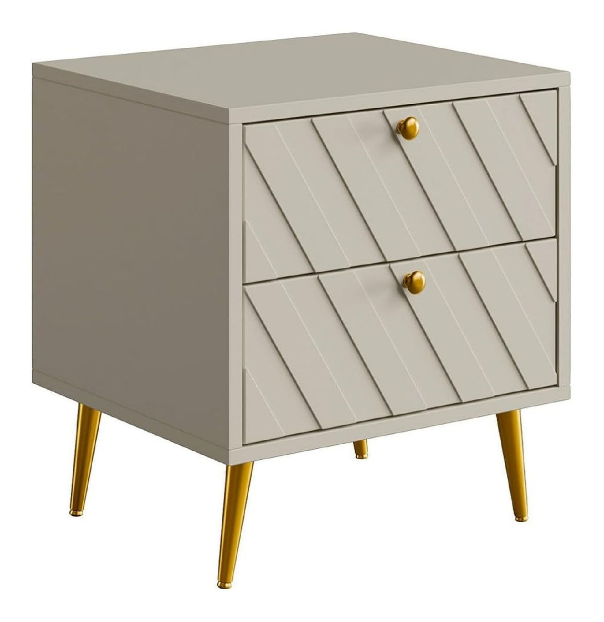 Table de chevet avec tiroirs avec rangement ferme beige 45 x 49,5 x 40 centim