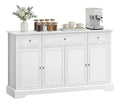 Buffets, credences et vaisseliers reglable avec tiroirs blanc 38 x 136 x 80 centim