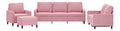 Ensembles de canapes structure metal revetement velours rose