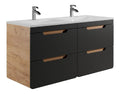 Meubles suspendus avec tiroirs avec rangement ferme naturel 120 x 46 x 59 centim