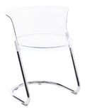 Chaise confortable avec rangement ferme structure metal transparent