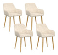 Chaise confortable finition bois structure metal beige 55x56x78
