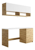 Meubles-lavabos avec rangement ferme finition bois blanc