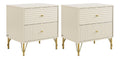Table de chevet avec tiroirs avec rangement ferme beige