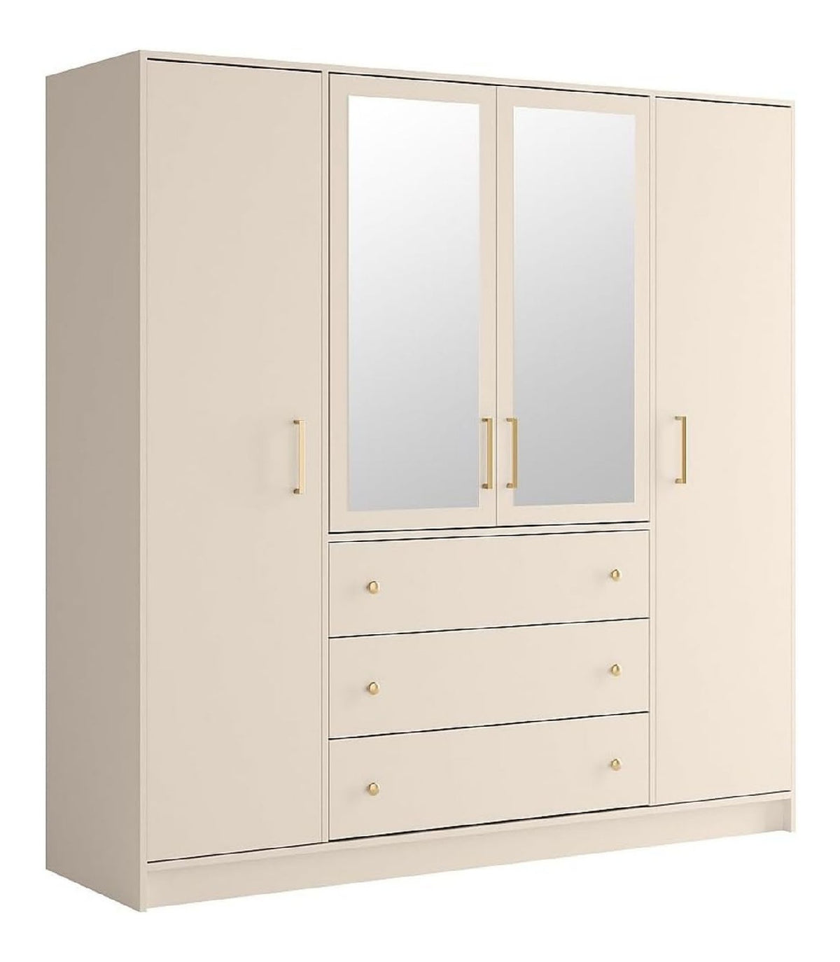 Armoire de rangement avec tiroirs avec rangement ferme beige