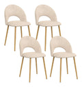 Chaise confortable finition bois structure metal beige