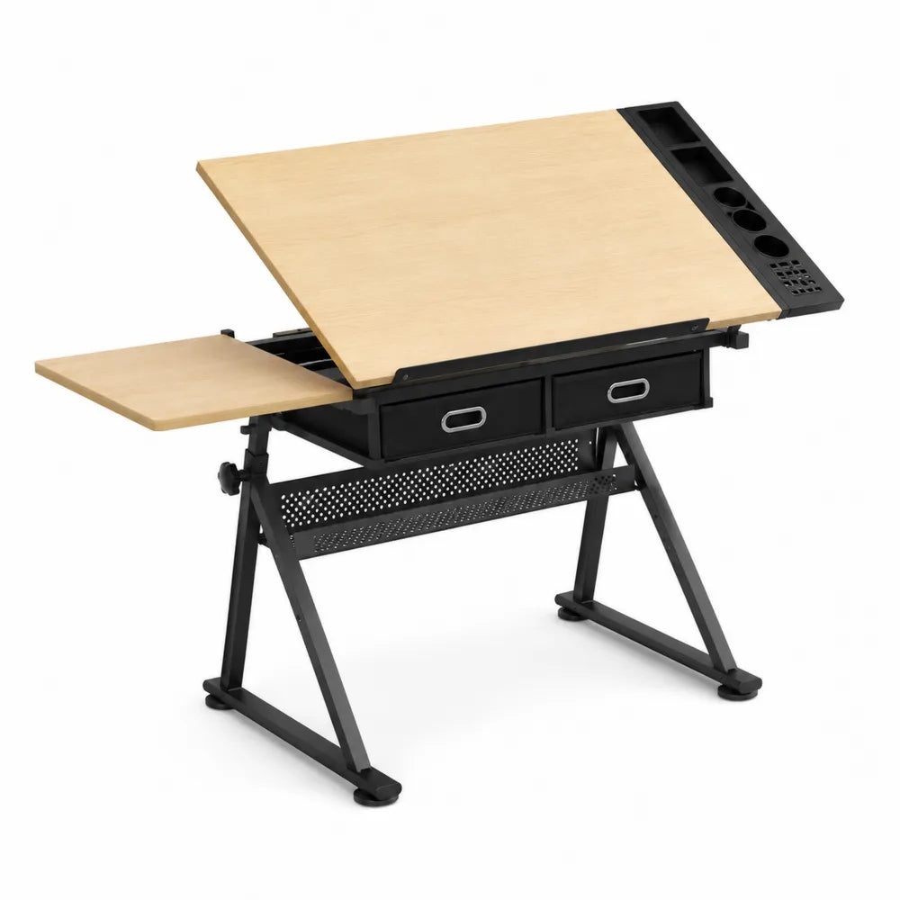 Table ¨¤ dessin avec plateau en bois et cadre en acier