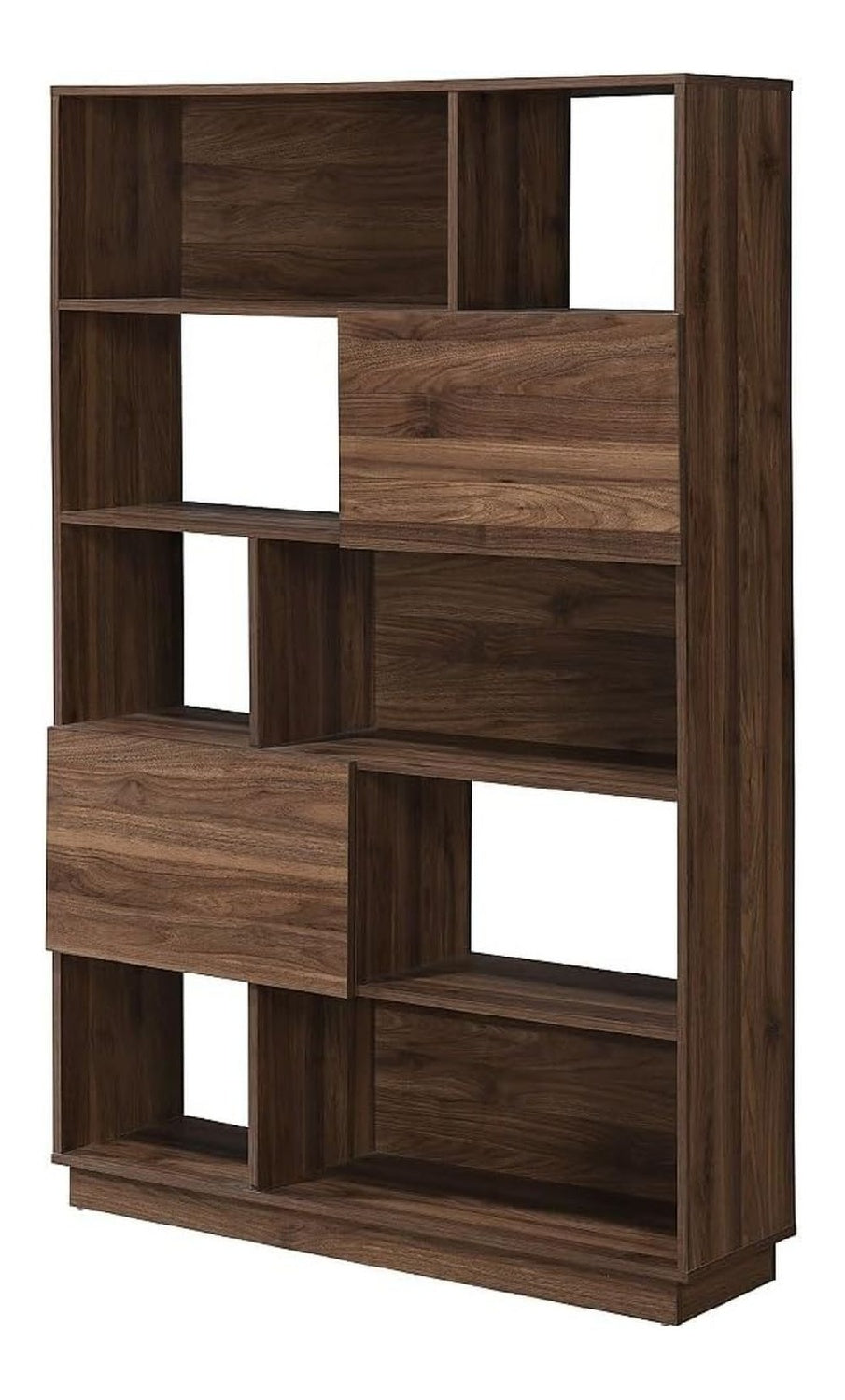 Bibliotheque avec rangement ferme finition bois naturel