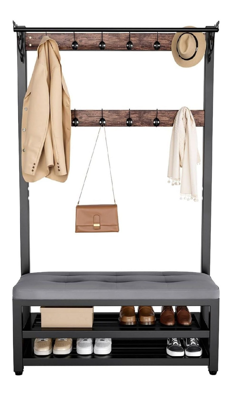 Portemanteaux reglable avec rangement ferme noir
