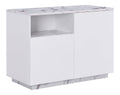 Rangements sur pied avec rangement ferme finition bois blanc