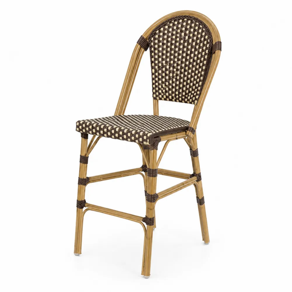 Chaise d'ext¨¦rieur en aluminium et rotin Marron/Noir