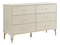 Commode de rangement avec tiroirs avec rangement ferme beige 120 x 40 x 78 centim