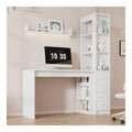 Bureau fonctionnel avec tiroirs blanc 150x50x180cm