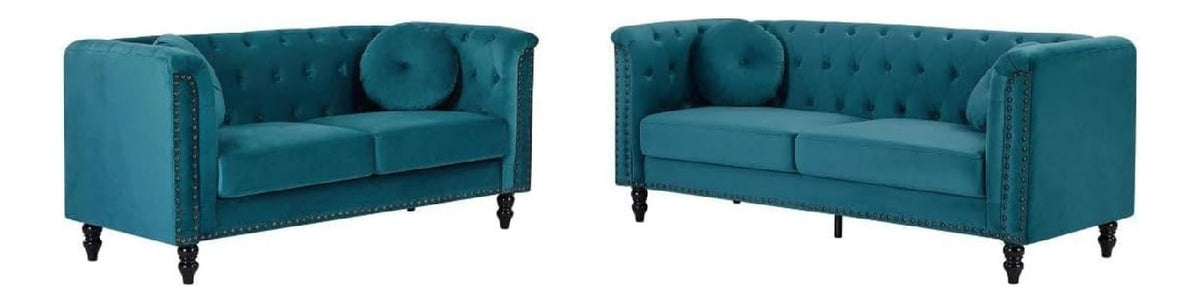 Ensembles de canapes avec rangement ferme revetement velours bleu