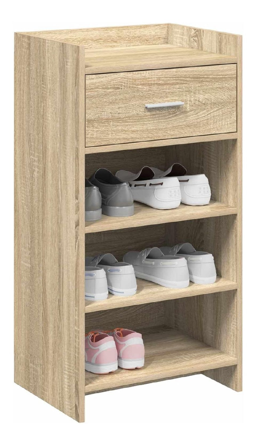 Armoires a chaussures avec rangement ferme finition bois chene