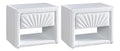 Table de chevet avec tiroirs avec rangement ferme blanc 50 x 35 x 41 centim