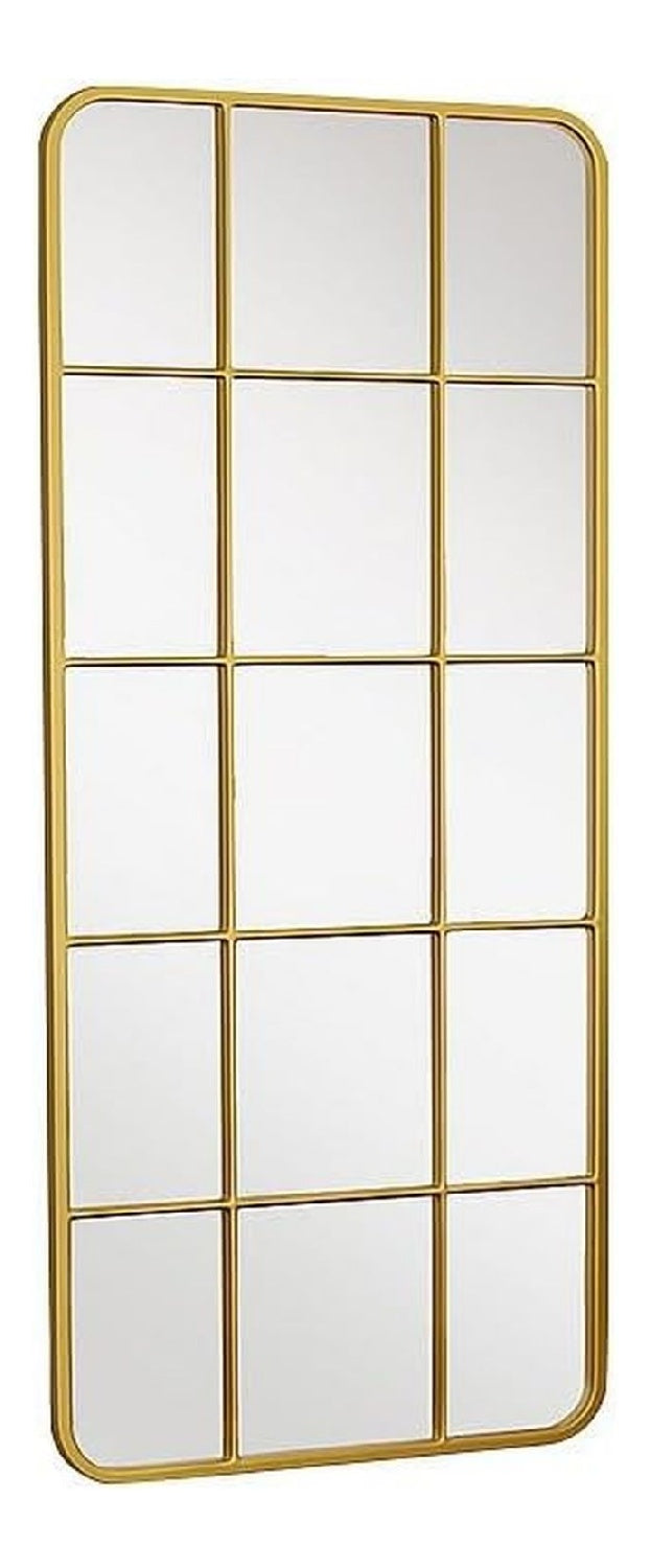 Miroirs muraux avec rangement ferme structure metal dore