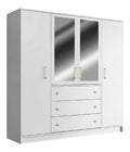 Armoire de rangement avec tiroirs avec rangement ferme blanc 196 x 58 x 200 centim