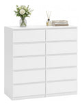 Commode de rangement avec tiroirs avec rangement ferme blanc 60 x 40 x 121 cm