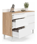 Buffets, credences et vaisseliers avec tiroirs finition bois blanc