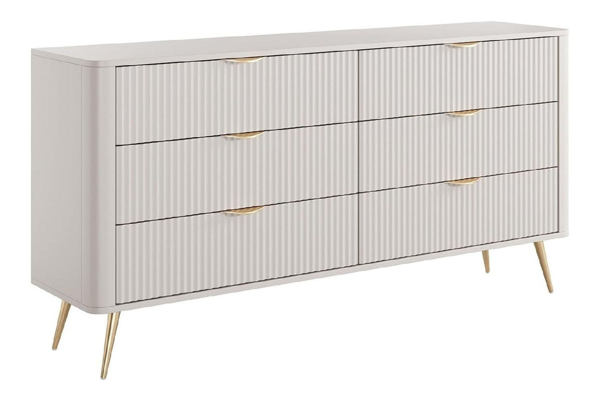 Commode de rangement avec tiroirs avec rangement ferme beige