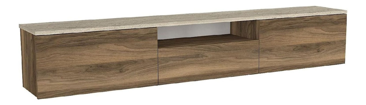 Banc TV avec rangement ferme finition bois beige
