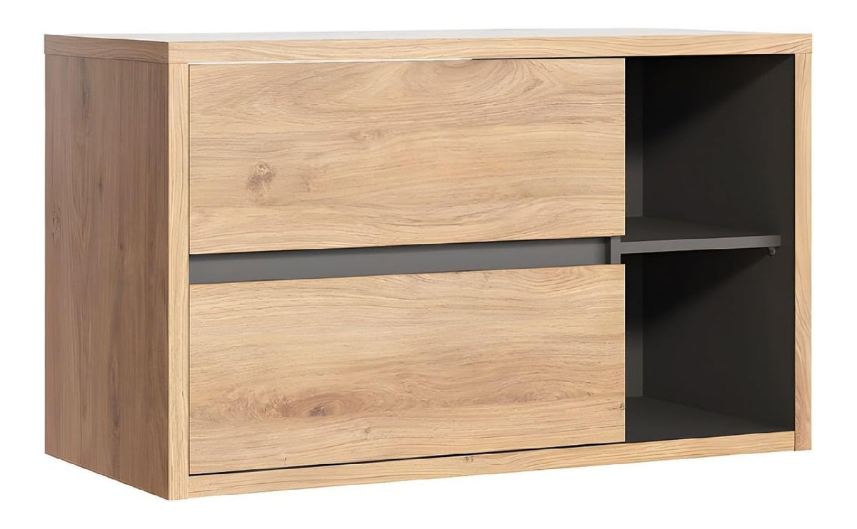 Meubles suspendus avec tiroirs avec rangement ferme naturel 100 x 45,5 x 60 centim