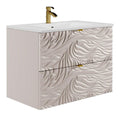Meubles suspendus avec tiroirs avec rangement ferme beige 80 x 46 x 60 cm