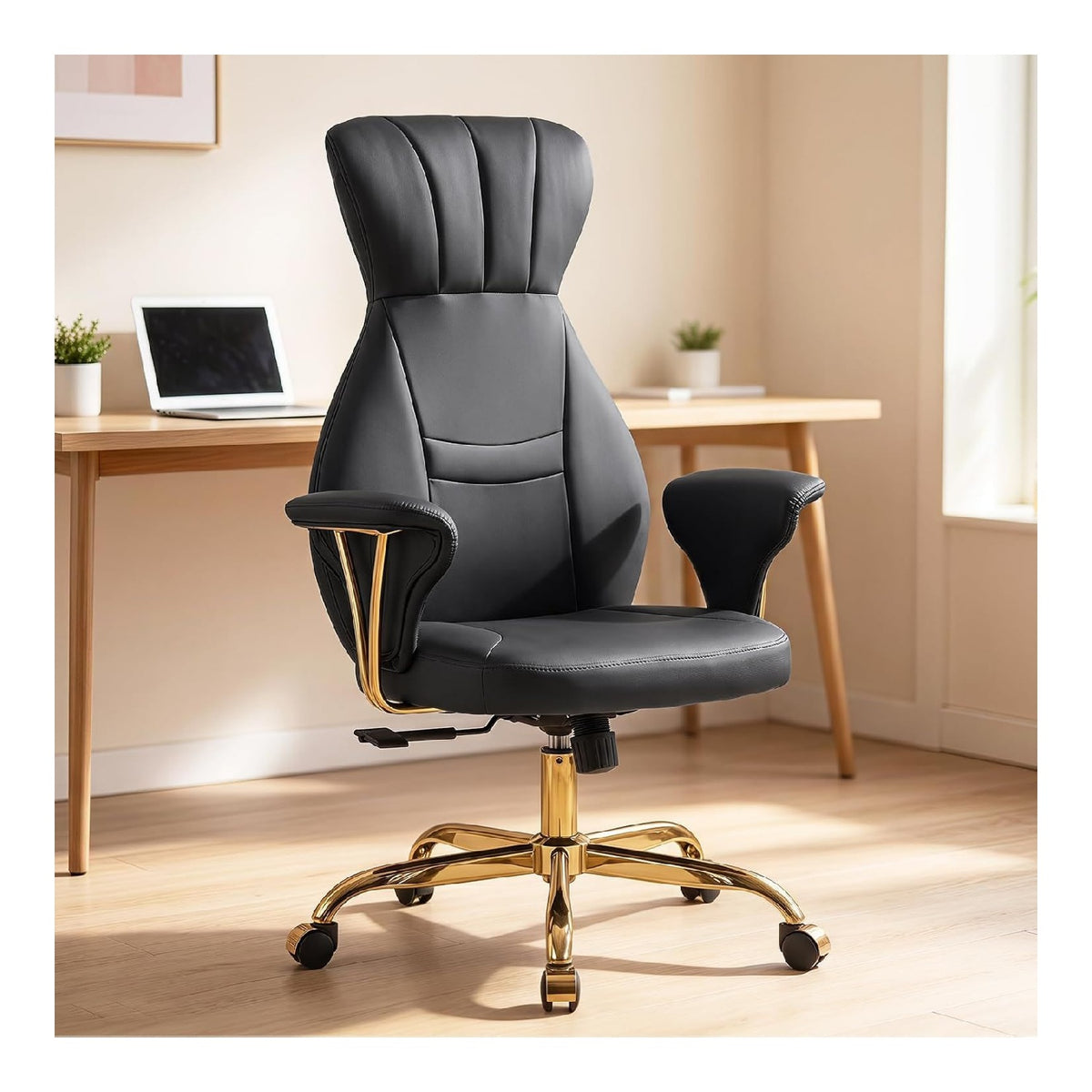 Chaise confortable avec rangement ferme sur roulettes noir 68 x 73,5 x 124 centim