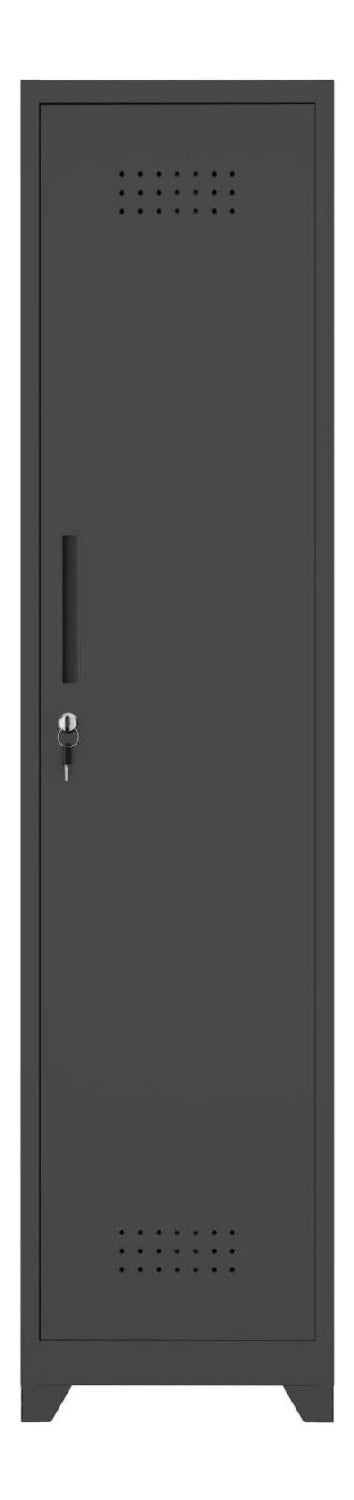 Armoire de rangement avec rangement ferme structure metal noir