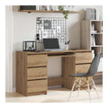 Bureau fonctionnel avec tiroirs avec rangement ferme chene 50 x 140 x 77 centim