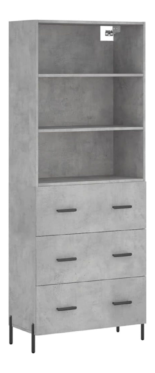 Buffets, credences et vaisseliers avec rangement ferme finition bois gris 69,5 x 34 x 180 cm