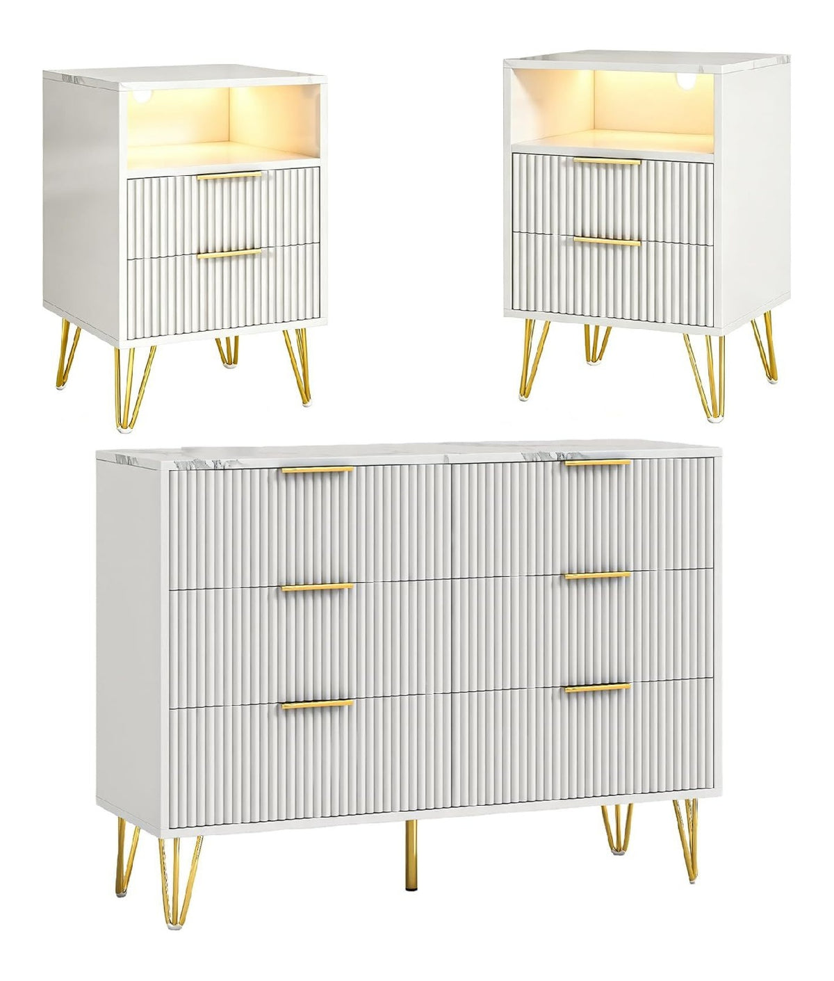 Commode de rangement avec tiroirs structure metal blanc 34 x 100 x 75 centim