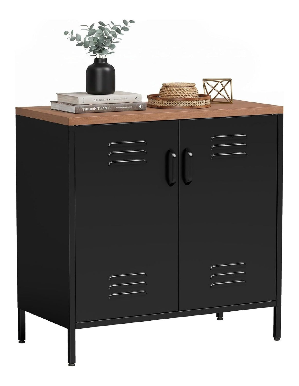 Buffets, credences et vaisseliers reglable avec rangement ferme noir